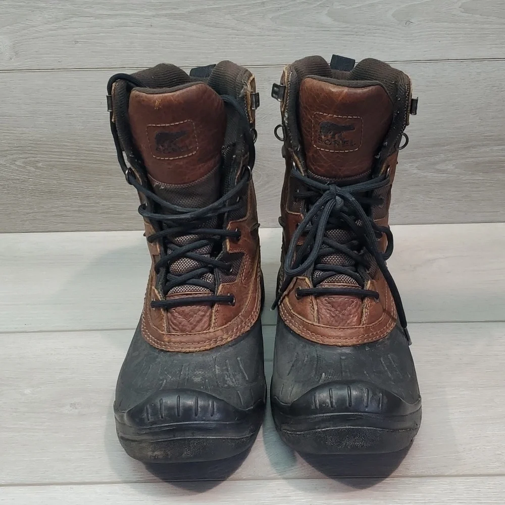 Sorel Mens Avalanche Waterproof Outdoor Leather High Top Rubber boots shoes sz 8